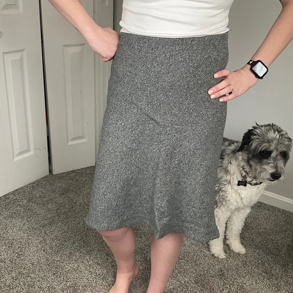 Loft Gray Flare Skirt - Picture 1 of 3